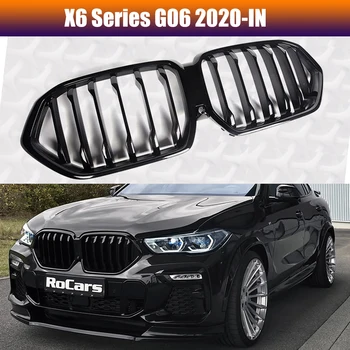 1 Nastavte Lesklý Čierny Obličiek Mriežka Pre BMW G06 X6 Predný Nárazník Grily 2020-V