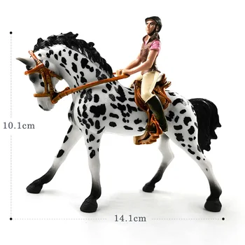 Jazdecké Knight Rider Figúrka Vianočný Darček Horse Farm Animal Model Home Decor Miniatúrne Víla, Záhradné Dekorácie, Doplnky