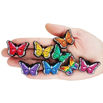 Krásny Motýľ Obuvi, kľúčové tlačidlá Obuvi Dekorácie Farebné Motýle, Dekorácie pre Croc Jibz Deti Záhradné Kvety Topánky