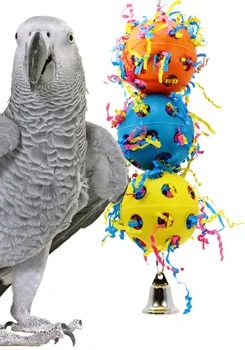 LHXMAS PET HRAČKY Vták papagáj hračky, Plastové guľôčkové kartáčovaný nibbling string 4*4*25 cm