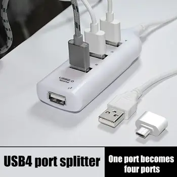 Mini USB HUB-Multi 4 Port Vysokej Rýchlosti USB2.0 Splitter Prenosné OTG Adaptér Pre Macbook Počítač, Notebook, Tablet Príslušenstvo