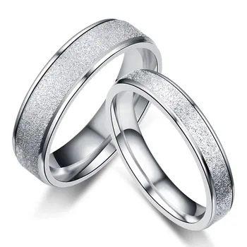 Romantický minimalistický matný prsteň snubný prsteň pre milenca nehrdzavejúcej ocele, prstene pre ženy 8RD184