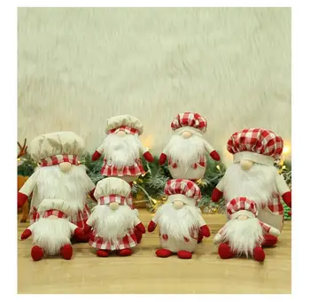 Vianočné Anonymný Bábika Kuchár Klobúk Santa Claus Ozdoby Na Vianoce, Šťastný Nový Rok 2022 Reštaurácia Dekorácie Prívesok Priamy Predaj Hračiek