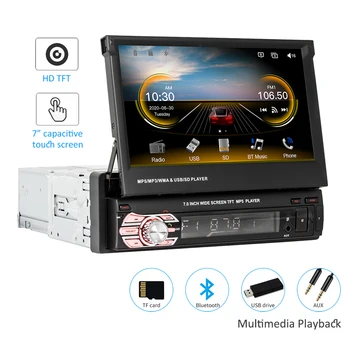 1 Din autorádio CarPlay Android Auto Bluetooth, RDS Stereo Prijímač MP5 Prehrávač USB TF AUX Audio Systém Multimediálne Vedúci Jednotky T200C