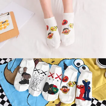 1 Pár Žien Cartoon Sesame Street Ponožky Bežné Dievča kreativity módy Ponožky bavlna Priedušné Ponožky pre darček