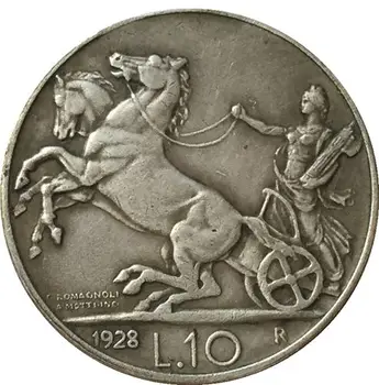 1928 Taliansko 10 lire MINCE KÓPIA