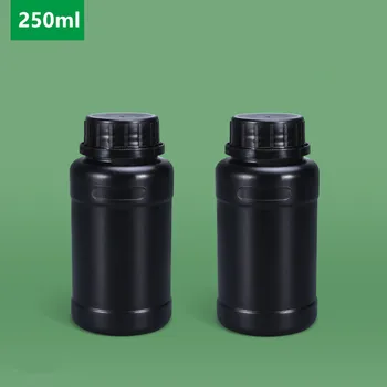 1Pcs 250 ml HDPE Kolo Fľašu s vekom Vzduchotesné tmelenie Naplniteľné fľaše Chemické kvapaliny Úložný Kontajner pre potravinársky