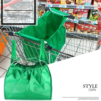 1pcs Supermarket Zahustiť Nákupný Košík Tašky Eco-Friendly Skladacia Opakovane Obchod Kabelka, Prenosný Obchod s potravinami Vozíka Kapsičky