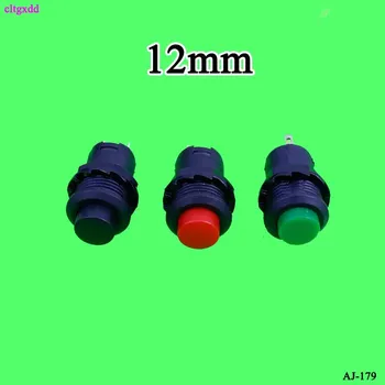 2 ks Mini Červená a Zelená 12mm Samostatne Vrátiť Momentálny alebo self-locking Dotykový vypínač On/Off Tlačidlo Prepnúť 3A 125 AC 1,5 A 250V
