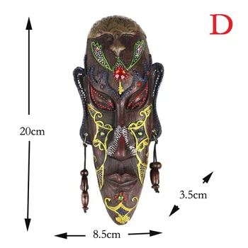 2 ks Zakka 3D Tvorivé Živice Remesiel Retro Dekorácie Darček Africké Masky Pre Domáce Obývacia Izba Bar Nástenné Závesné Dekorácie Metope