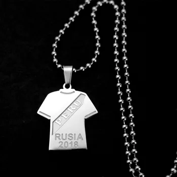 2018 predávať hot rusko peru futbalový dres z nerezovej ocele s príveskom reťazca náhrdelník 27 mm/23 mm world cup príslušenstvo