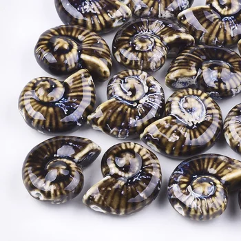 20Pcs Ručné Specail Shell Conch Keramické Korálky Glazúra Porcelánu Voľné Dištančné Korálky Kúzlo Pre Náhrdelník DIY Plavidlá, Šperky, Takže