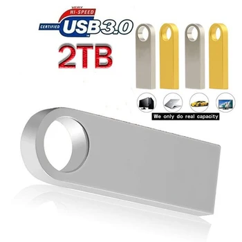 2TB 64GB USB3.0 Flash Disky 32 GB, 16 GB Vysokej Rýchlosti Kovový Krúžok Memory Stick Pero U Disku Kľúč Palec Externé Úložné Pero Disk PC