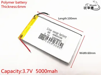3.7 V,5000mAH 6060100 PLIB (polymer lithium ion / Li-ion batéria ) pre Inteligentné hodinky,GPS,mp3,mp4,mobilný telefón,reproduktor