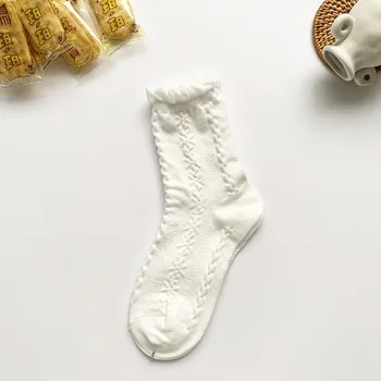 3 Páry Módne Solid Black White Tvorivé Bavlna dámske Ponožky Jar Jeseň Japonský Štýl Dlhé Mäkké Dievčatá Bežné Ponožky Lady