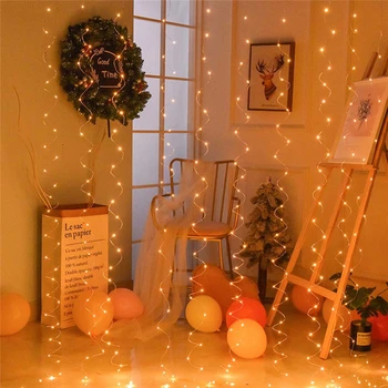 3M LED Girlandy Opony USB, Diaľkové Ovládanie Vlkovcový Rozprávkových Svetiel Garland Vianočné Osvetlenie Interiéru Garland na Okne Nový Rok
