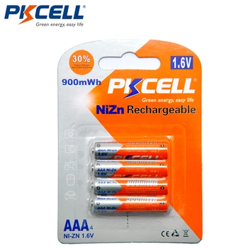 4Pcs/1Pack PKCELL NIZN 1,6 V 900MWH AAA Nabíjateľné Batérie 3A Bateria Baterias