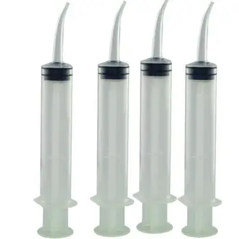 4pcs/set Jednorazové Zubné Zavlažovanie Striekačky S Zakrivené Tip 12CC Pre Zubár Použitie