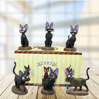 6pcs/set Anime Kiki je dodacej Služby, Čierna Mačka, Kiki PVC Obrázok Modelu Bábika New Č Box