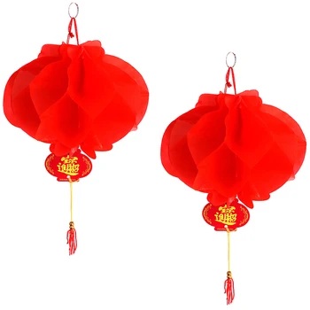6pcs/veľa Nového Roku 2020 Papier Svietidla Čínskeho Festivalu Red Lantern Prívesok Vianočné Dekorácie Pre Domov Dekoračné Svietidlá