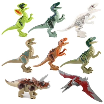 8pcs Jurský Svete Park Stavebné Bloky Mini Dinosaurov Tehly Údaje Tyrannosaurus Rex Modely Deti Hračky Pre Deti