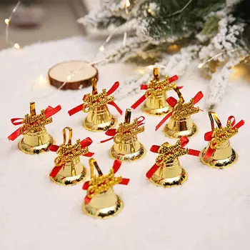 9pcs/pack Vianočné Zvony Vianočný Stromček Prívesok Dekorácie Tvorivé Zlaté Zvončeky Nový Rok Darčeky, Vianočné Nové Prívesok Dekorácie