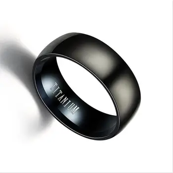 Aroutty New Black Mužov Krúžok Karbid Titánu Muž Šperky, Snubné prstene Klasické Priateľ Dar 8mm Čierne Krúžky Ženy Muži