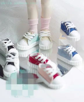 BJD topánky sú vhodné pre 1/6 1/4 MSD veľkosť ploché nohy nosiť dve farebné plátno topánky zodpovedajúce farby bábika príslušenstvo