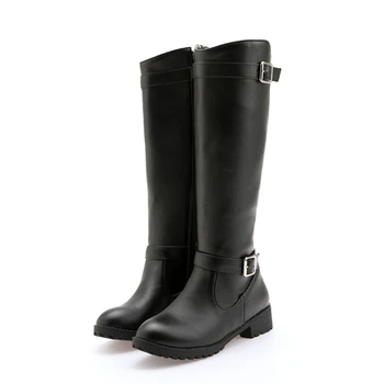 BLXQPYT Módne Super Veľkosť 33-50 Jeseň v Zime teplé Koleno Topánky Ženy Zip Stehna Vysoká Žena Topánky Dlho Bota Zapatos De Mujer H8-15