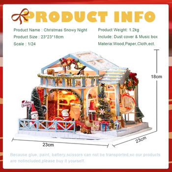 CUTEBEE DIY Doll House Roombox Drevená Bábika Domy Miniatúrny domček pre bábiky s Nábytkom Súprava s LED Hračka pre deti Vianočný Darček K58