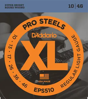 D ' Addario EPS510 ProSteels Elektrická Gitara, Struny, Pravidelné Svetlo, 10-46