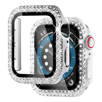 Diamantový obal Pre Apple hodinky 40 mm 42mm 38 mm Príslušenstvo Bling Nárazníka Screen Protector Kryt iWatch series 3 4 5 6 se príslušenstvo