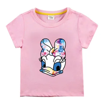 Disney Letné Deti Oblečenie Daisy Kačica Minnie Mouse Tričko&motýlik Denim Šortky Kus Dvoch kórejských Celkom Batoľa Dievčatá Oblečenie Set