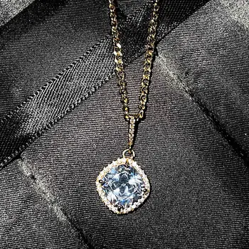 DIWENFU Luxusné Značky 14K Žltého Zlata 45 cm Náhrdelník Snubné Prstene pre Ženy 3 Karát AAA+ Diamantový Prsteň Jemné Šperky, Prívesok