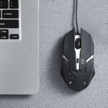 Ergonomické Káblové pripojenie Hernej Myši Prejdite Žiariace Optické Myši USB Kábel Tichý Myš Pre PC Prenosný Počítač S Podsvietením
