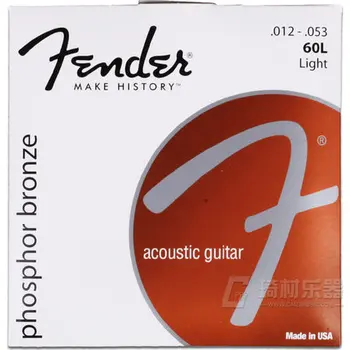 Fender 60L Phosphor Bronze Akustická Gitara, Struny, Svetlo, 12-53