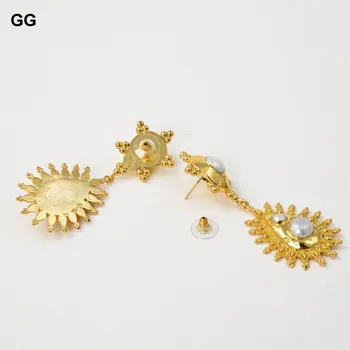 GG Šperky Žlté Pozlátené Keshi Pearl Náušnice