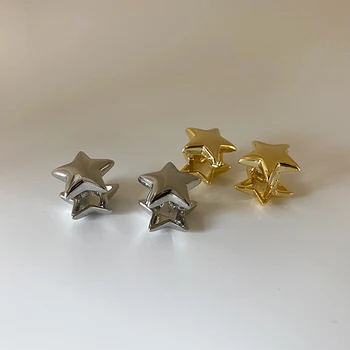 GSOLD Geometrické Troch-Dimenzionální Kovové Päť-špicaté Hviezdy Stud Náušnice Jednoduché Malé Ucho Pracky Ženy Roztomilý Trendy Šperkov
