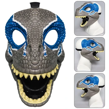 Halloween Dinosaura Maska 3D Priedušná Latexová Zvierat Raptor Pokrývky hlavy Rekvizity 3D Horor Maska Pre Deti na Halloween Cosplay Party