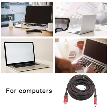 HDMI-compatibl Male-Male HD Typ 1.4 Sieťový Adaptér Kábel, Červený A Čierny 10M Pre Počítač, Digitálna TV,Dataprojektor, Fotoaparát,