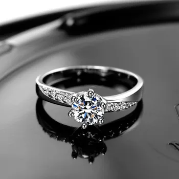 Hot predaj nové módne 925 sterling silver lesklé zirkón žena prst prstene pre ženy šperky veľkoobchodný svadobný dar