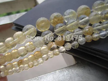 Kameň Korálky Náramok 4 6 8 10 mm Žltý Melón Kremeň Korálky pre šperky robiť