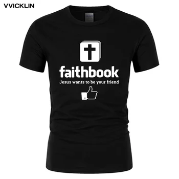 Krátky Rukáv Ježiš T-shirt Ježiš Chce Byť Vaším Priateľom Faithbook Darčekové Tričká Bavlnené Krista Náboženstva Katolíckej Viery Tričko
