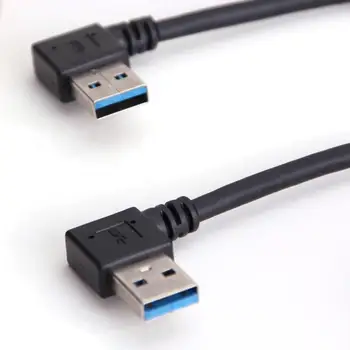 LBSC USB 3.0 Mužov a Žien Rozšírenie Dátového Kábla Ľavý a Pravý Uhol 2PCSr(20 CM,8IN)