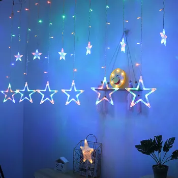 LED Star String Svetlá Dovolenku Garland Víla Opony svetlo 2,5 M Domáce Vnútorné Vonkajšie Spálňa Svadobné Party Dovolenku Lampa Dekor