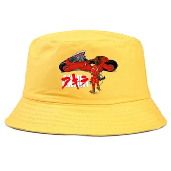 Letné Skladacia zábavné anime tlač Vedro Čiapky pre mužov Hip Hop Pláži opaľovací Krém Rybár Spp zábavné Akira panamský klobúk ženy