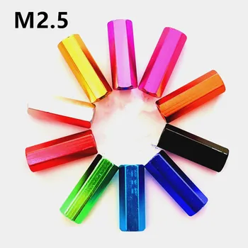 M2.5 Hexagon Farba Hliníkovej Zliatiny Prázdnemu Dištančné Stĺpec Príspevok Pre PCB Dosky Pevné Rozstupy Skrutiek