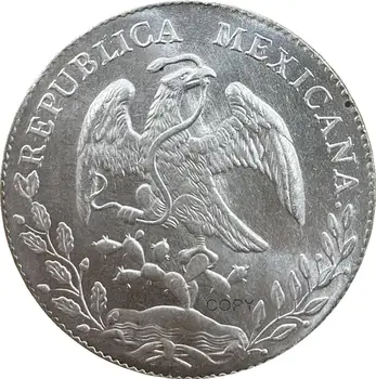Mexiko 8 Reales 1894 Ísť FR Pozlátené Striebro Kópiu Mince