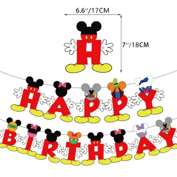 Mickey Mouse Narodeniny Dekorácie dieťa Narodeniny Banner Inšpiroval Balón Balík pre Deti Prospech Jednorazové Riadu Dodávky
