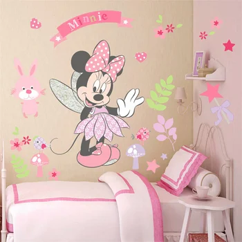 Mickey Mouse Samolepky na Stenu Dekoratívnych Deti Chlapci Dievčatá DIY Stenu Spálne Dekor Odtlačkový Home Art Nástenné Tapety Výška Nálepky nástenná maľba